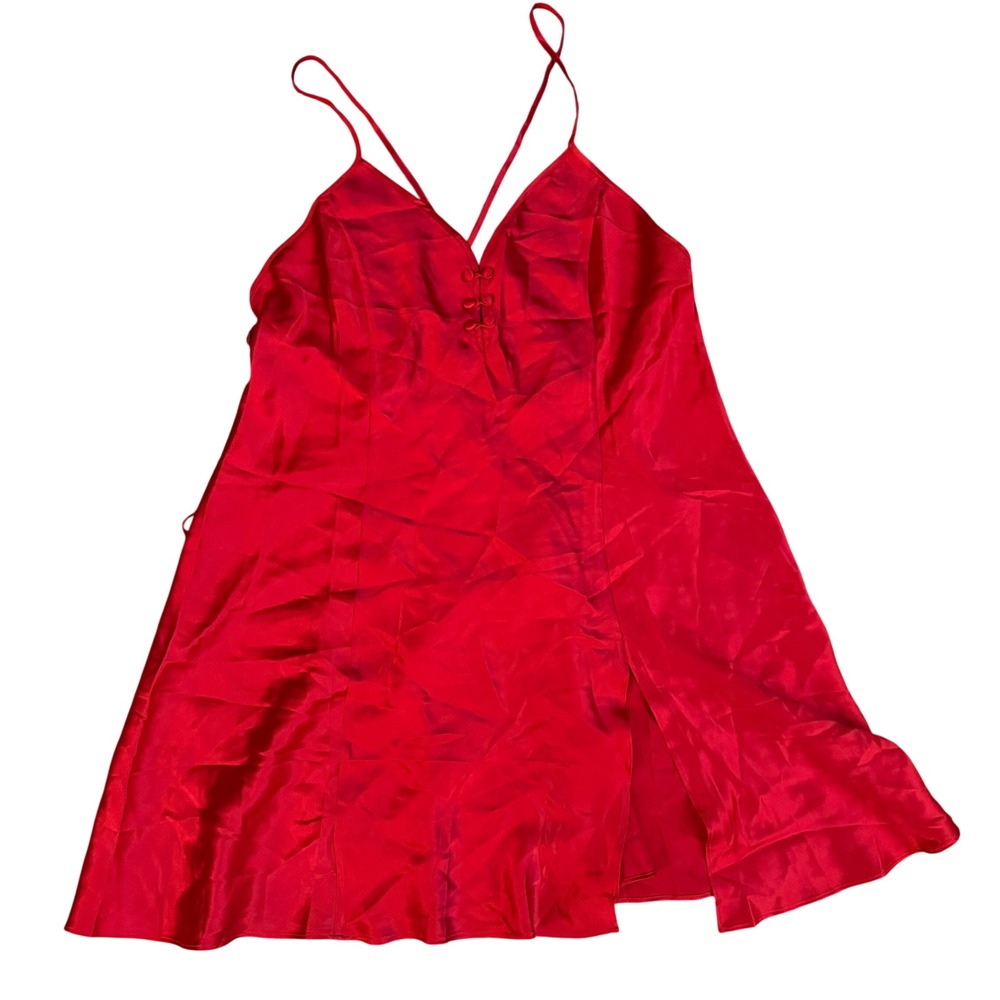 Victoria's Secret Slip Dress Womens Large Red NWT Gold Label 100% Silk Vintage